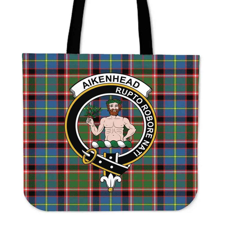 Scottish Aikenhead Clan Crest Tartan Tote Bag Tartan Plaid