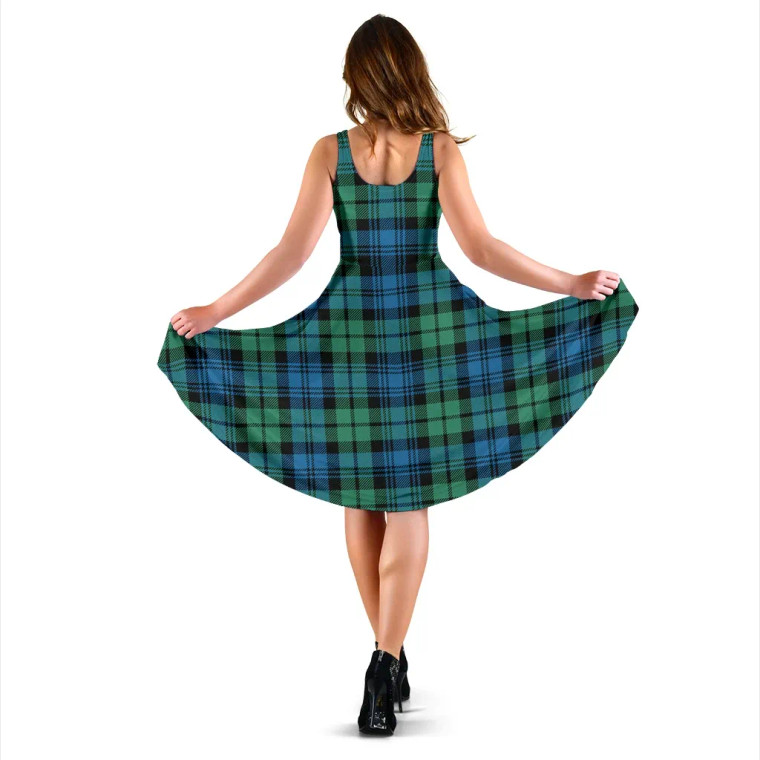 Scottish Campbell Ancient 01 Clan Tartan Women Midi Dress