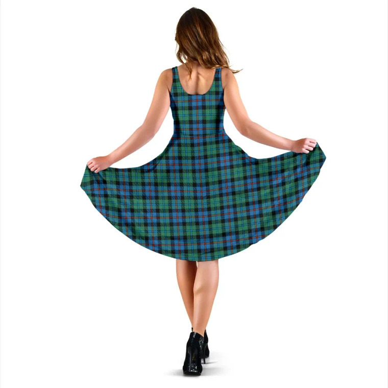 Scottish Campbell of Cawdor Ancient Clan Tartan Women Midi Dress