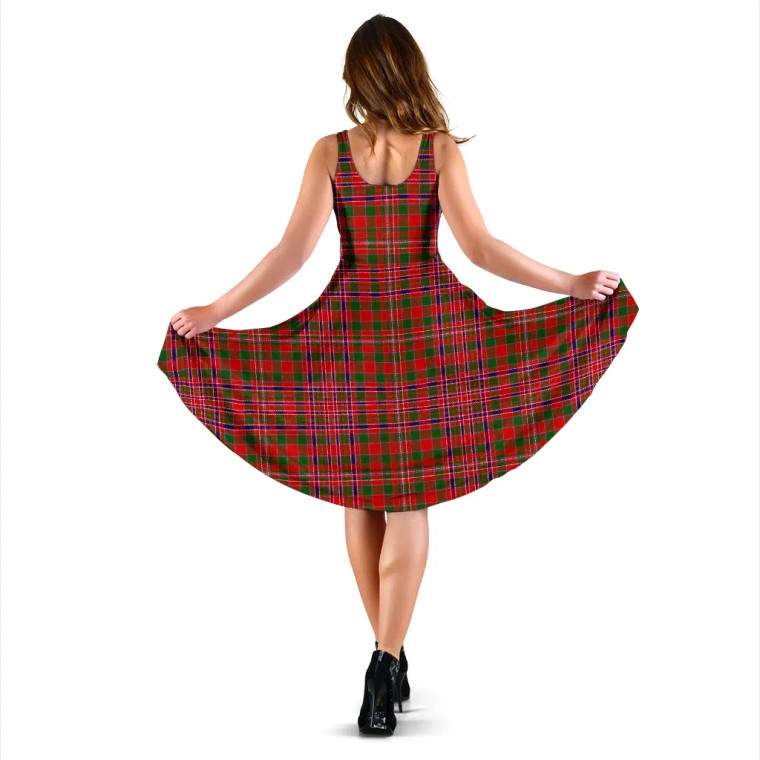 Scottish MacAlister Modern Clan Tartan Women Midi Dress