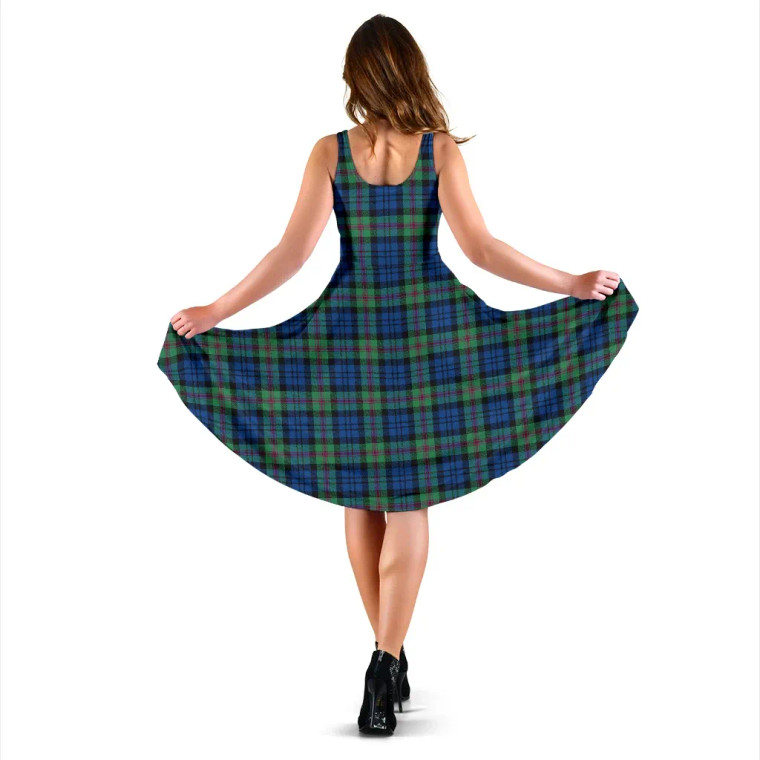 Scottish Baird Ancient Clan Tartan Women Midi Dress