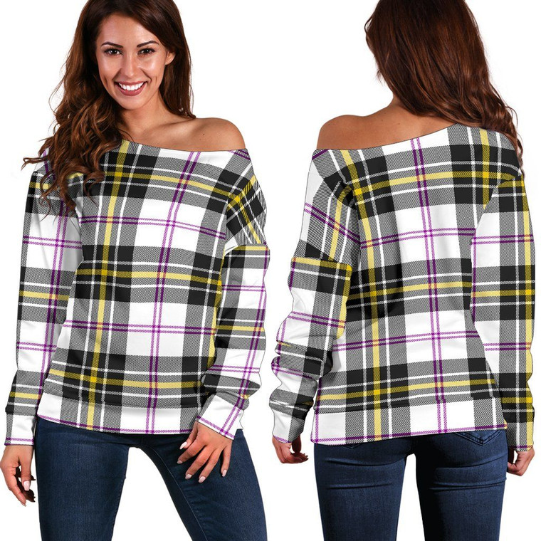 Scottish MacPherson Dress Modern Clan Tartan Women Off Shoulder Sweater 1