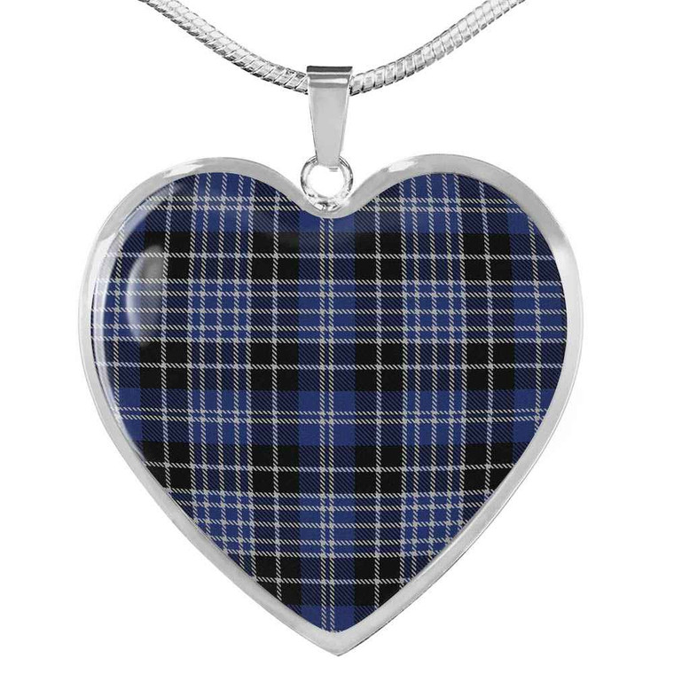 Scottish Clark Modern Clan Tartan Necklace Heart Tartan Plaid 1