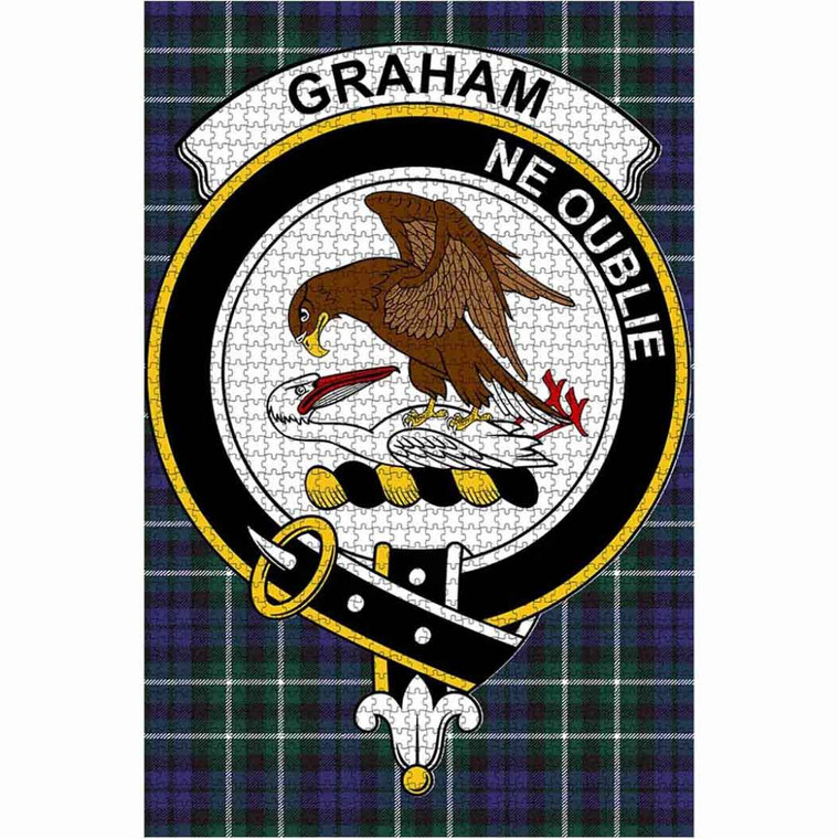 Scottish Graham Clan Crest Tartan Jigsaw Puzzle 1