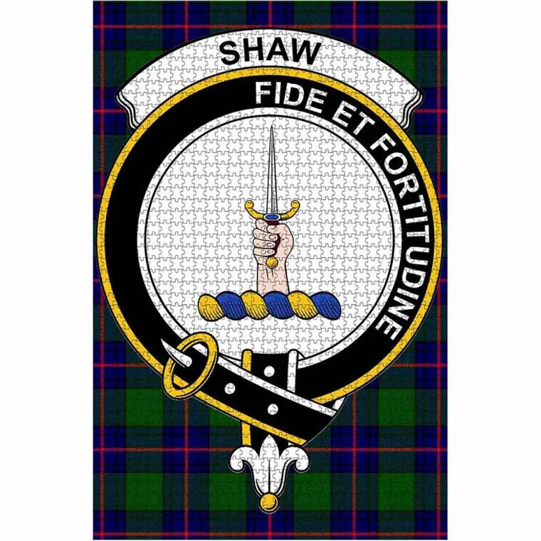 Scottish Shaw Clan Crest Tartan Jigsaw Puzzle 1