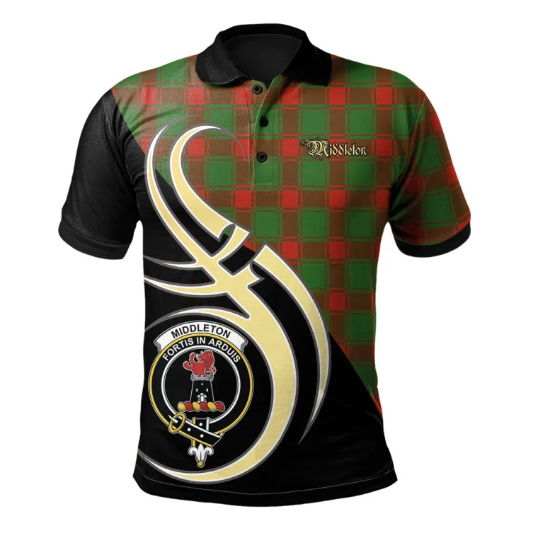 Scottish Middleton Modern Clan Crest Tartan Polo Shirt Believe in Me