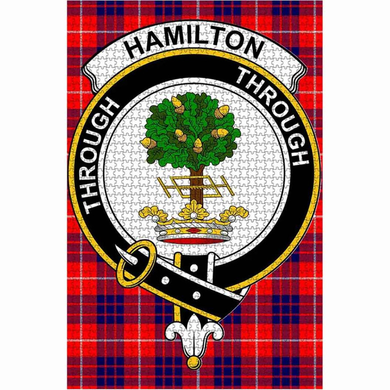 Scottish Hamilton Clan Crest Tartan Jigsaw Puzzle 1