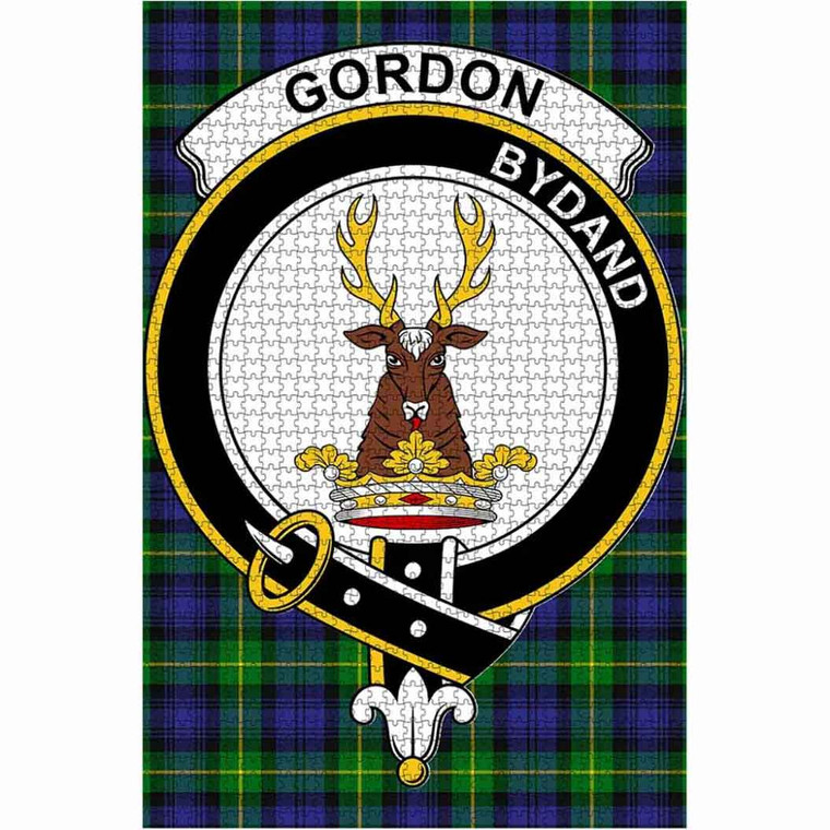 Scottish Gordon Clan Crest Tartan Jigsaw Puzzle 1