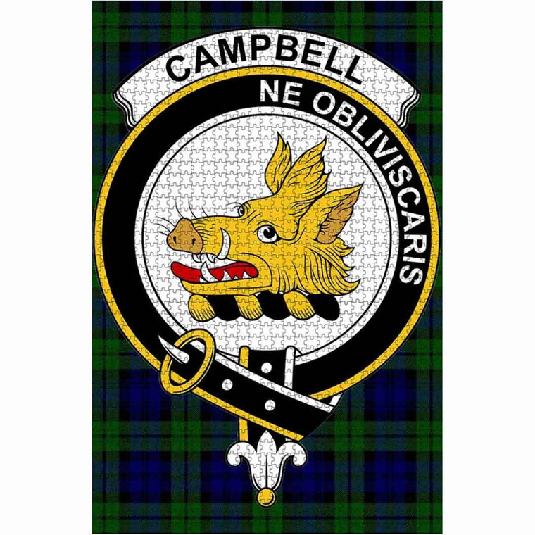 Scottish Campbell Clan Crest Tartan Jigsaw Puzzle 1