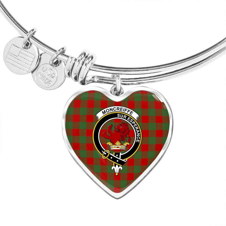Scottish Moncrieffe Clan Crest Tartan Bangle Heart Tartan Plaid 1