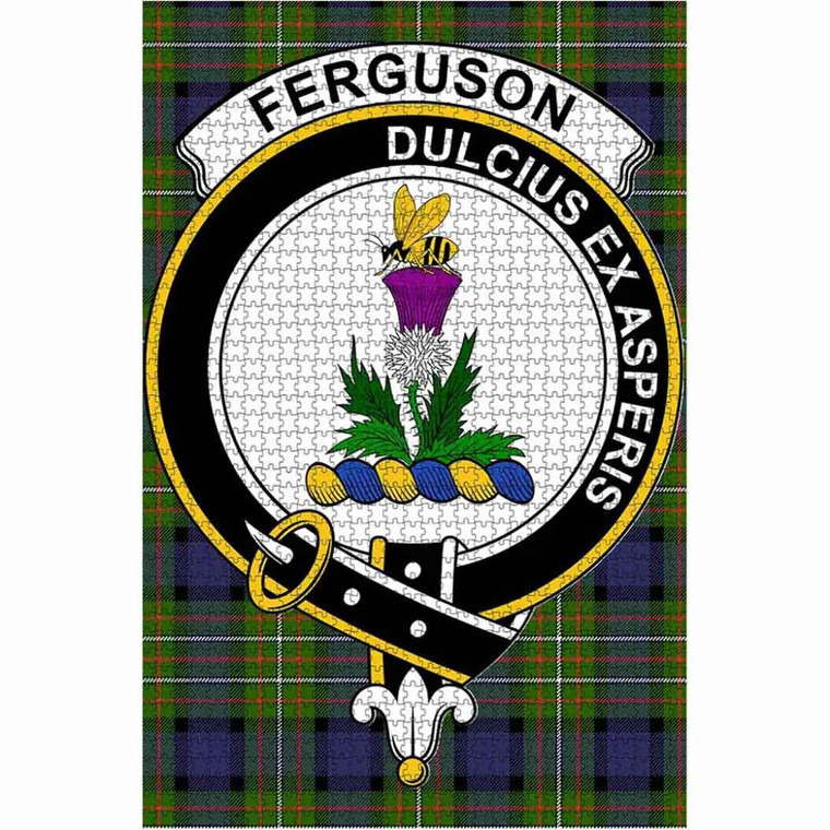 Scottish Ferguson Clan Crest Tartan Jigsaw Puzzle 1