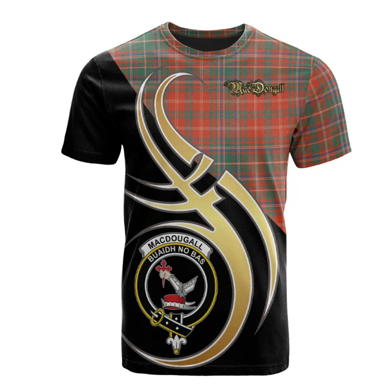 Scottish MacDougall Ancient Clan Crest Tartan T-Shirt Believe in Me