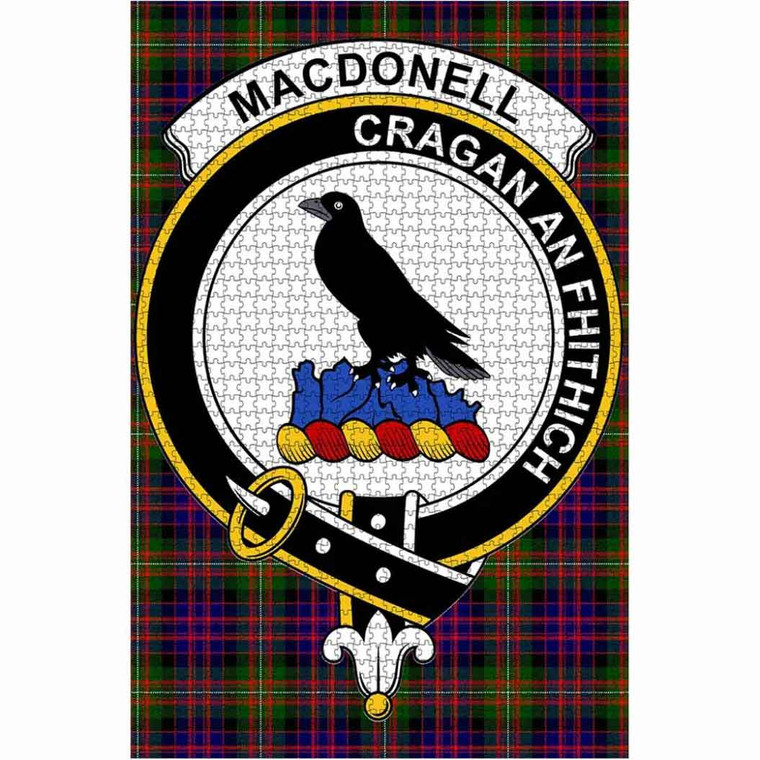Scottish MacDonell Clan Crest Tartan Jigsaw Puzzle 1
