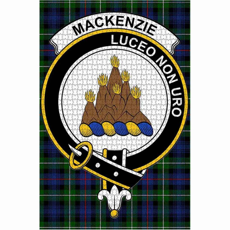 Scottish MacKenzie Clan Crest Tartan Jigsaw Puzzle 1