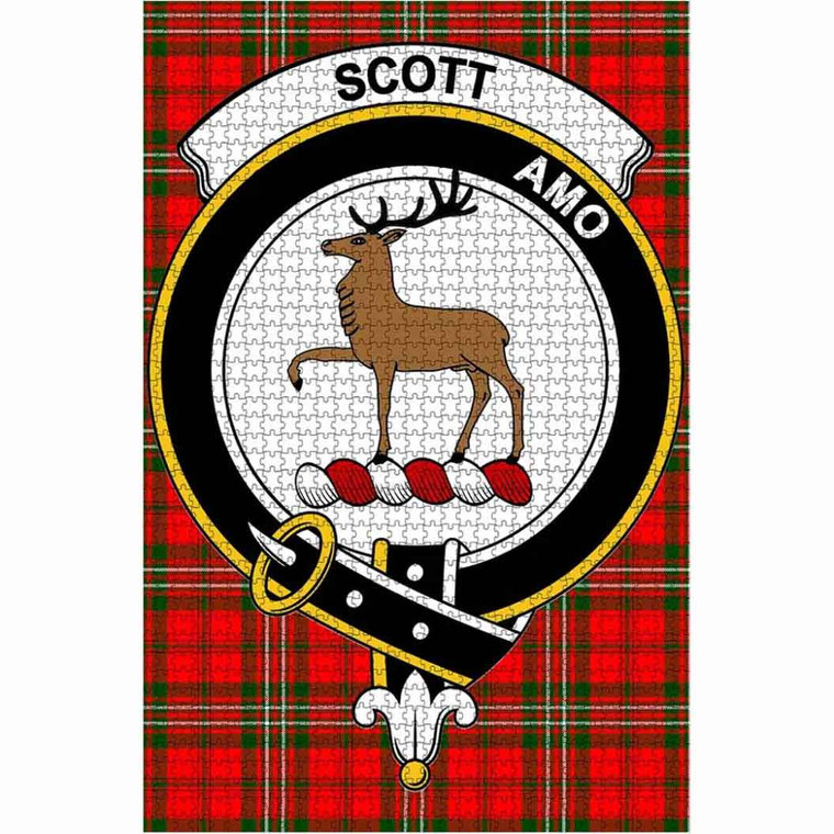 Scottish Scott Clan Crest Tartan Jigsaw Puzzle 1