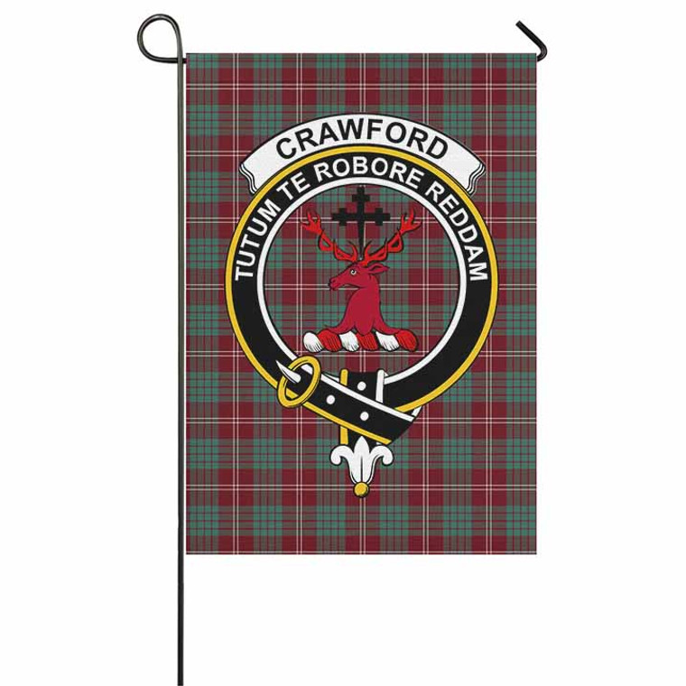 Scottish Crawford Clan Crest Tartan Garden Flag Tartan Plaid 1