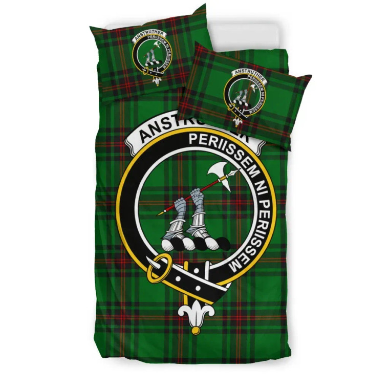 Scottish Anstruther Clan Crest Tartan Bedding Set