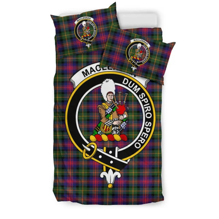 Scottish MacLennan Clan Crest Tartan Bedding Set