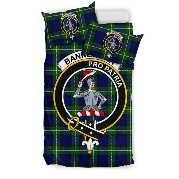 Scottish Bannerman Clan Crest Tartan Bedding Set