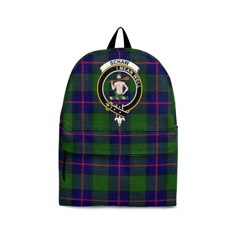 Scottish Schaw (of Sauchie) Clan Crest Tartan Backpack Tartan Plaid 1