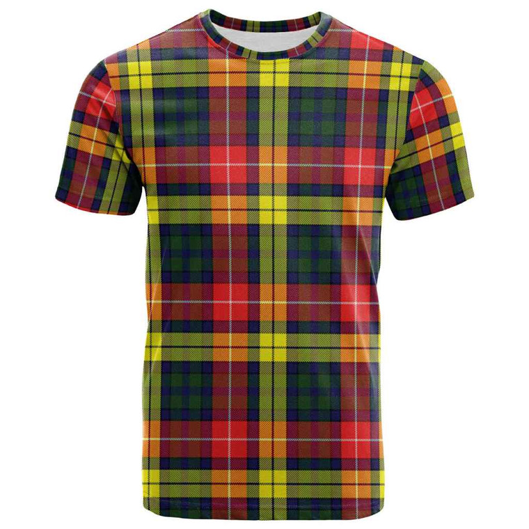 Scottish Buchanan Modern Clan Tartan T-Shirt Tartan Plaid Front Side