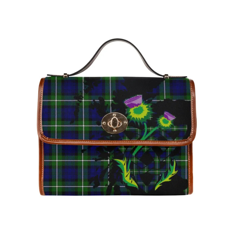 Scottish Forbes Modern Clan Tartan Waterproof Canvas Bag With Thistle Tartan Plaid 1
