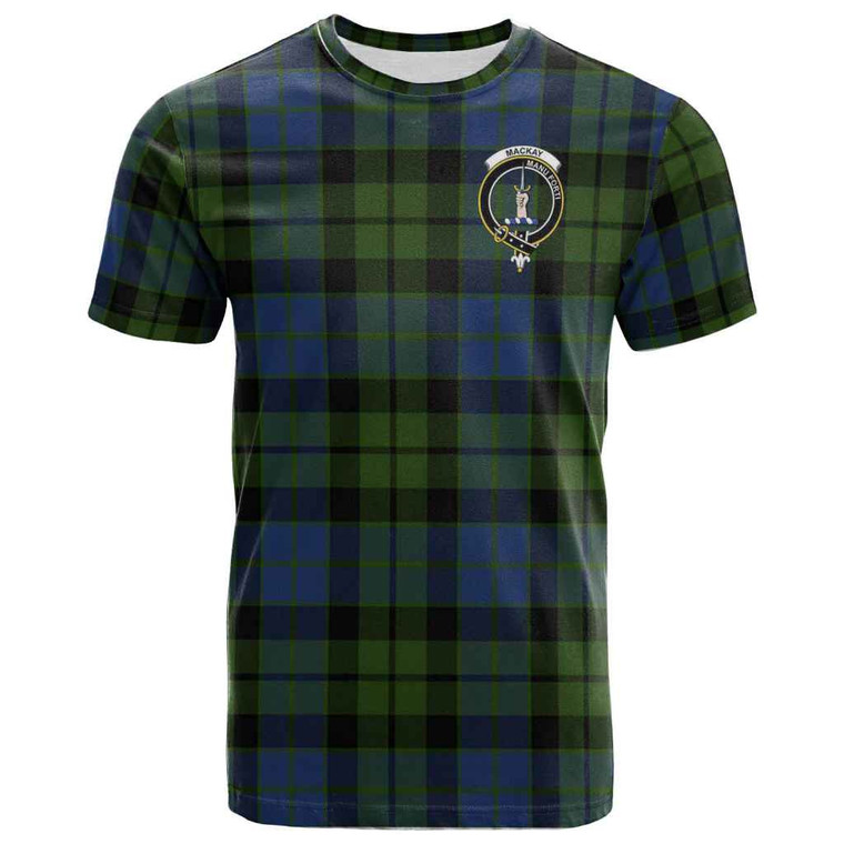 Scottish MacKay Clan Crest Tartan T-Shirt Front Side Tartan Plaid