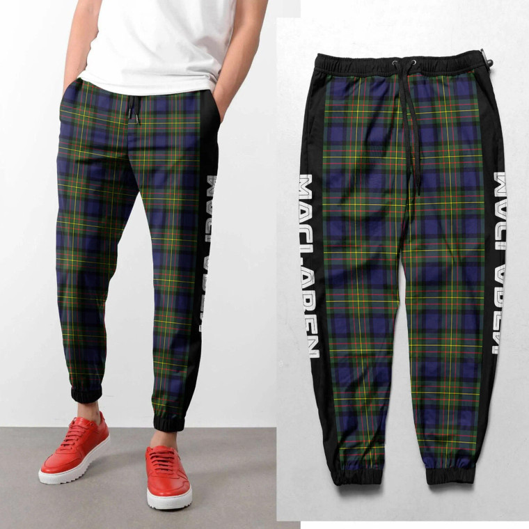 Scottish MacLaren Clan Tartan Sweatpant with Side Stripe