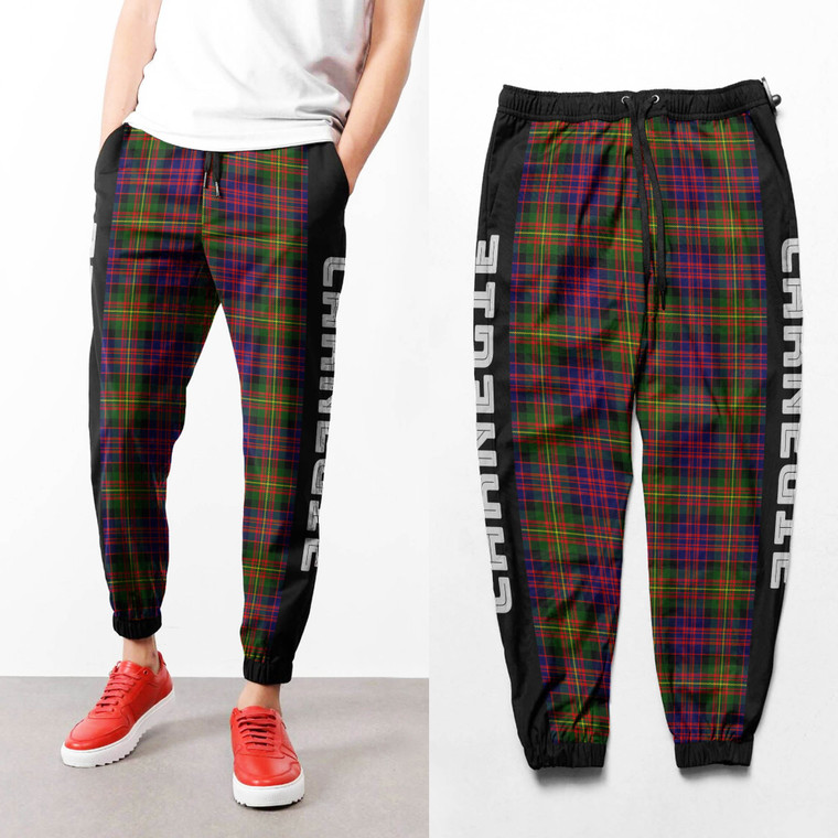 Scottish Carnegie Clan Tartan Sweatpants with Side Stripe