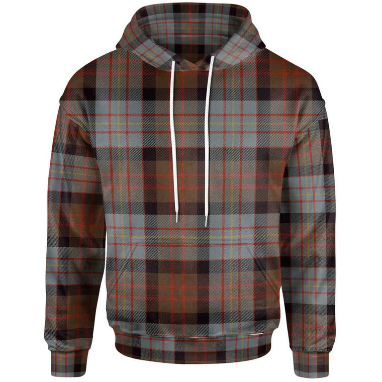 Scottish Cameron of Erracht Weathered Clan Tartan Hoodie Front Side Tartan Plaid