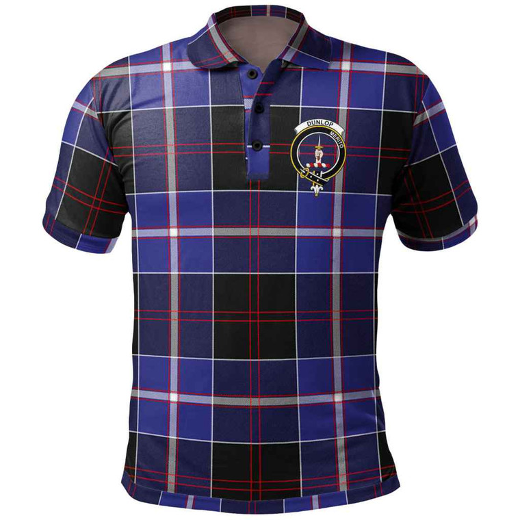 Scottish Dunlop Clan Crest Tartan Polo Shirt