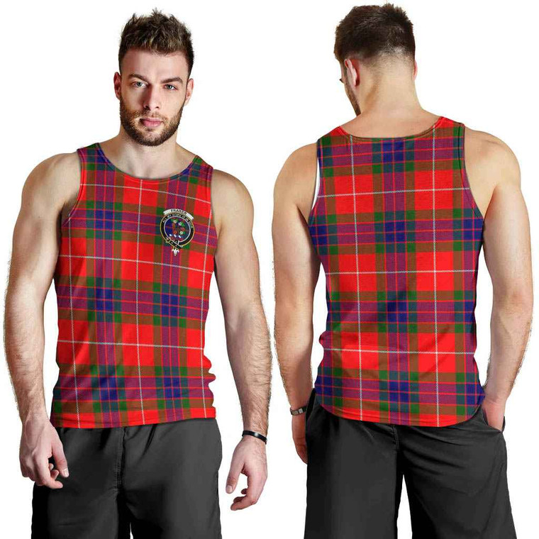 Scottish Fraser Clan Crest Tartan Men Tank Top Tartan Plaid 1