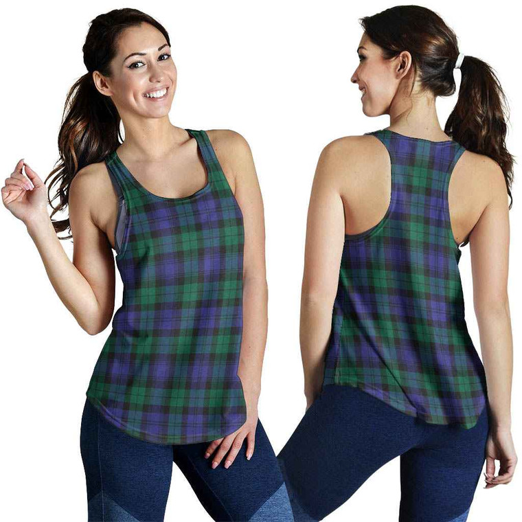 Scottish Blackwatch Modern Clan Tartan Women Racerback Tank Tartan Plaid 1