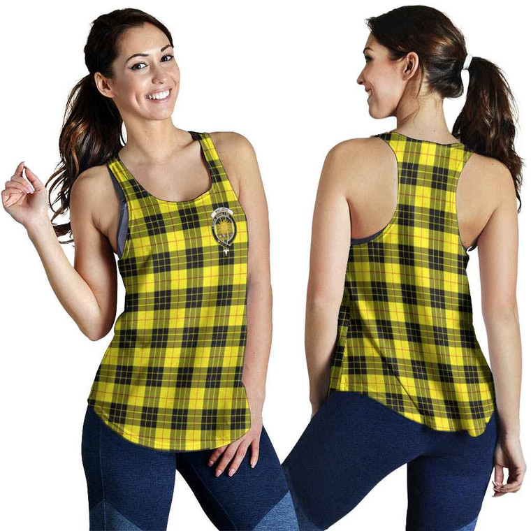 Scottish MacLeod Clan Crest Tartan Women Racerback Tank Tartan Plaid 1