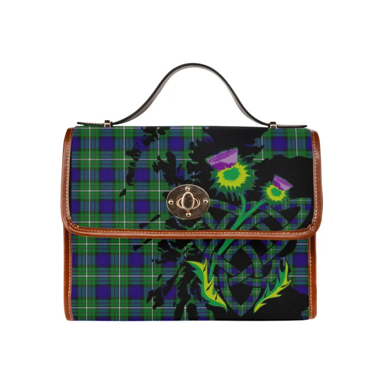 Scottish Alexander Clan Tartan Waterproof Canvas Bag With Thistle Tartan Plaid 1