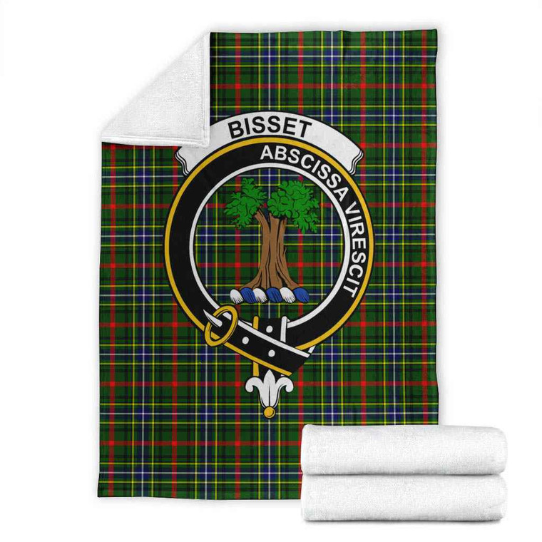 Scottish Bisset Clan Crest Tartan Blanket Tartan Plaid 1