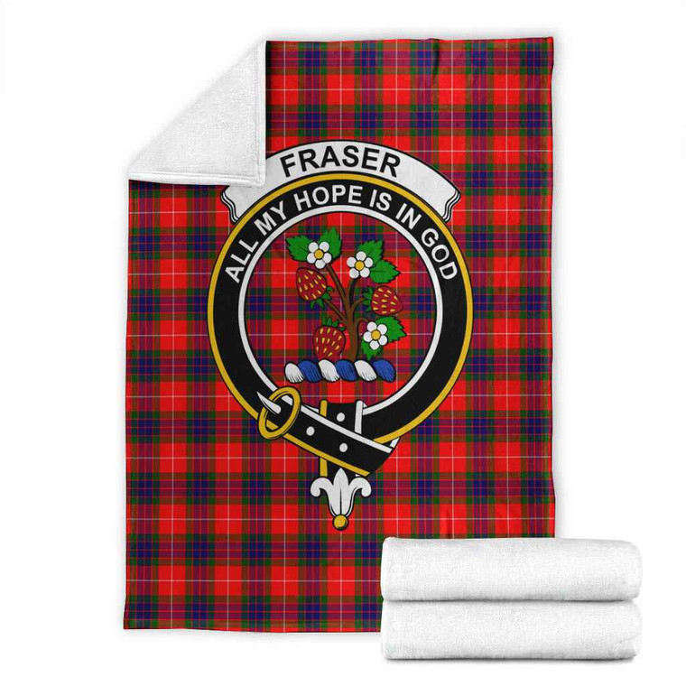 Scottish Fraser Clan Crest Tartan Blanket Tartan Plaid 1