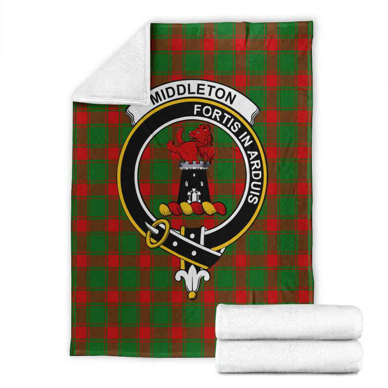 Scottish Middleton Clan Crest Tartan Blanket Tartan Plaid 1