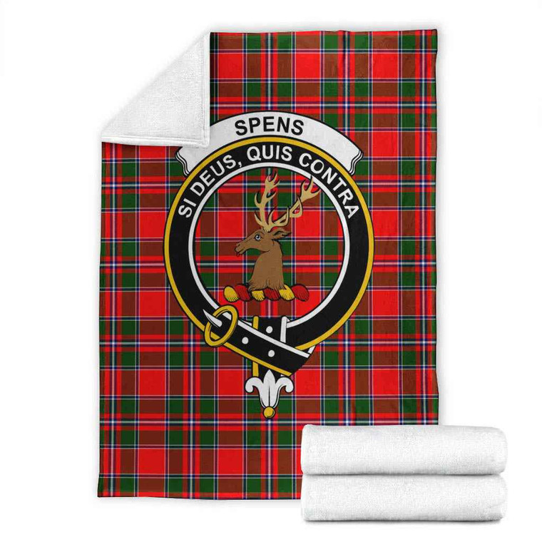 Scottish Spens (or Spence) Clan Crest Tartan Blanket Tartan Plaid 1