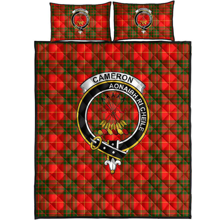 Scottish Cameron Clan Crest Tartan Quilt Bed Set Tartan Plaid 1