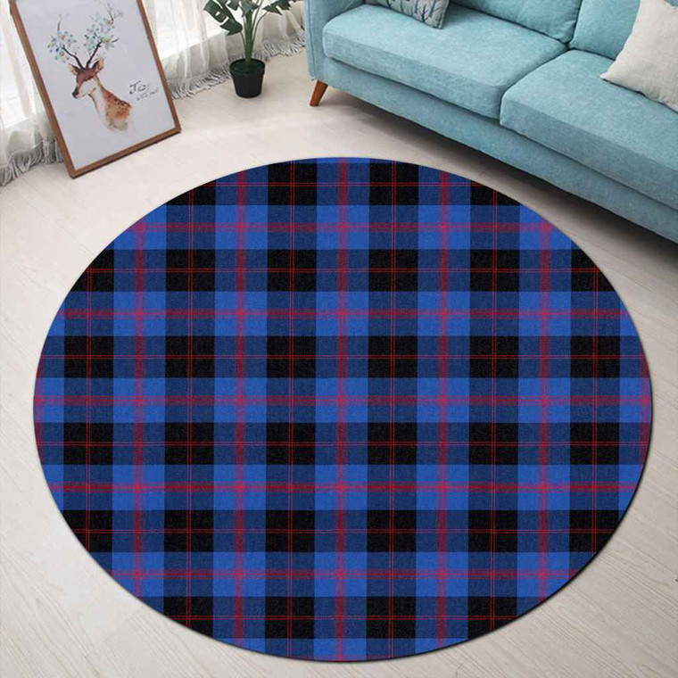 Scottish Angus Modern Clan Tartan Round Rug Tartan Plaid 1