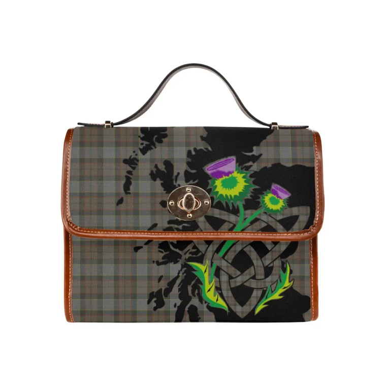 Scottish Outlander Fraser Clan Tartan Waterproof Canvas Bag With Thistle Tartan Plaid 1