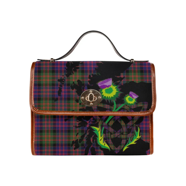 Scottish MacDonald Modern Clan Tartan Waterproof Canvas Bag With Thistle Tartan Plaid 1