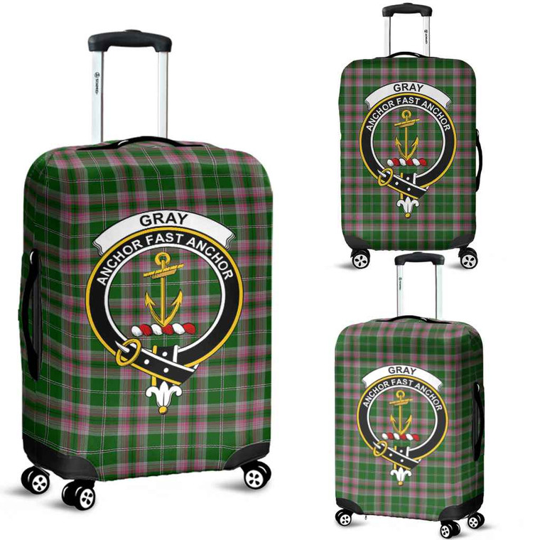 Scottish Gray Clan Crest Tartan Luggage Cover Tartan Plaid 1