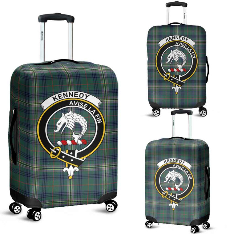 Scottish Kennedy Clan Crest Tartan Luggage Cover Tartan Plaid 1