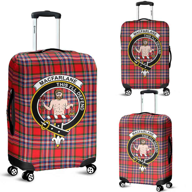 Scottish MacFarlane Clan Crest Tartan Luggage Cover Tartan Plaid 1