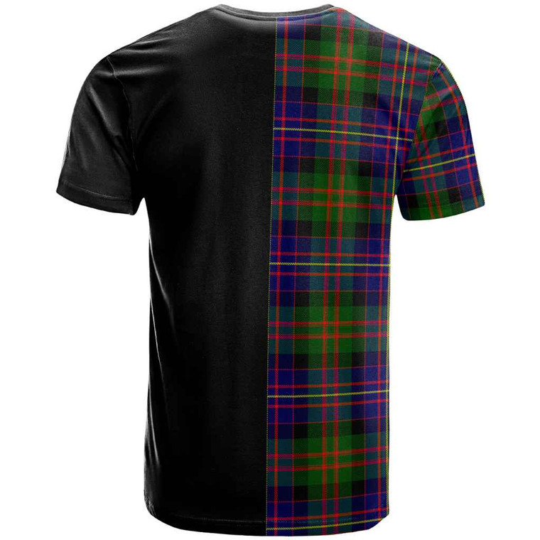 Scottish Chalmers Clan Crest Tartan T-Shirt Half In Me Tartan Plaid Back Side