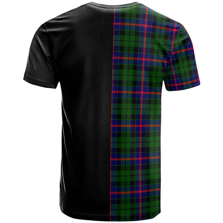 Scottish Morrison Clan Crest Tartan T-Shirt Half In Me Tartan Plaid Back Side