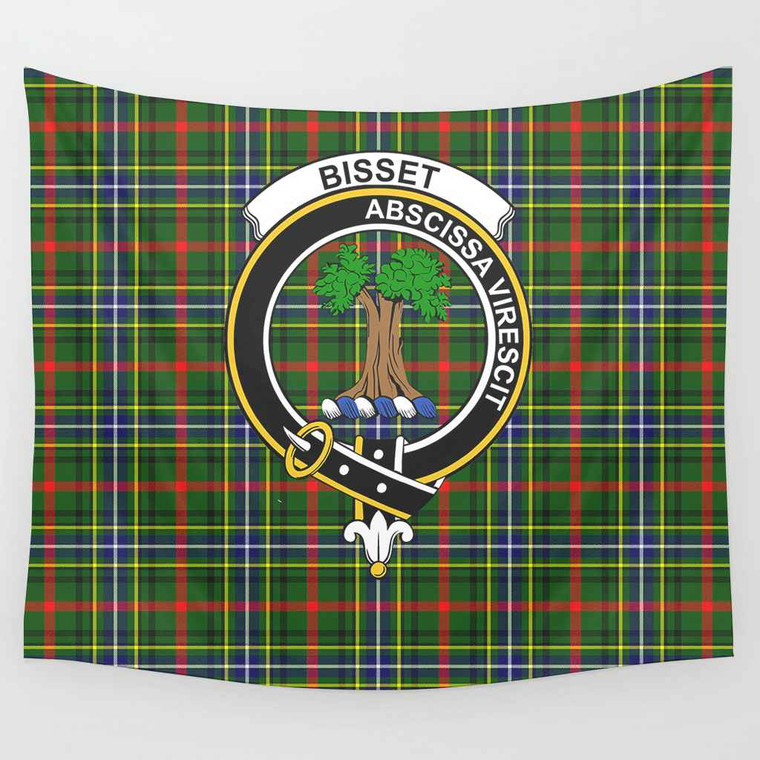 Scottish Bisset Clan Crest Tartan Tapestry Tartan Plaid 1