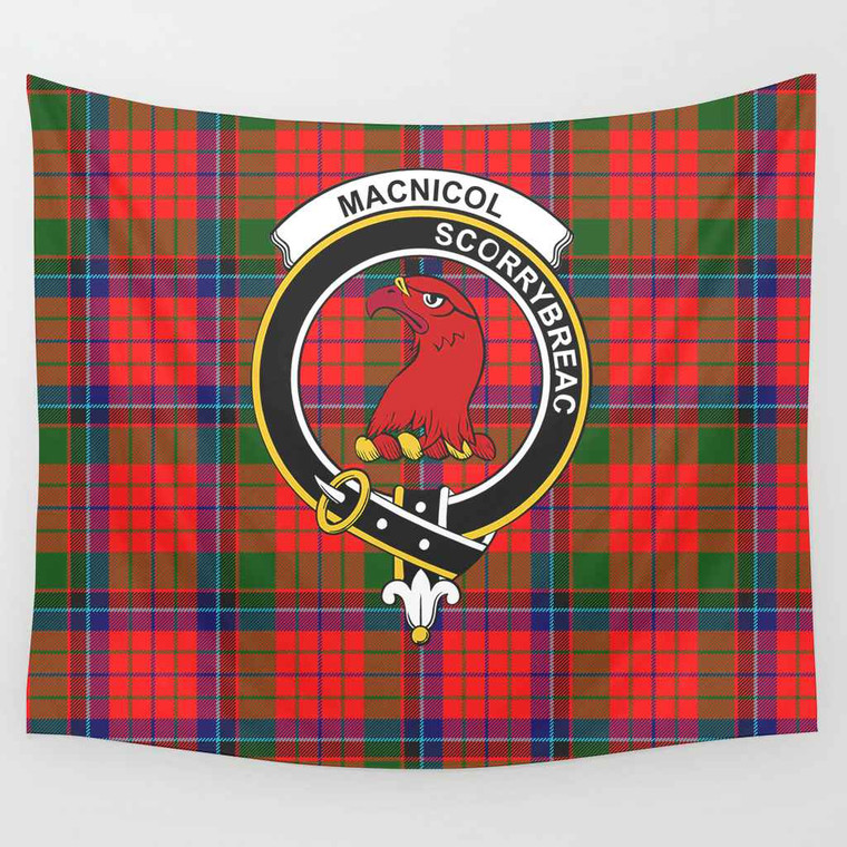 Scottish MacNicol (of Scorrybreac) Clan Crest Tartan Tapestry Tartan Plaid 1